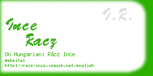ince racz business card
